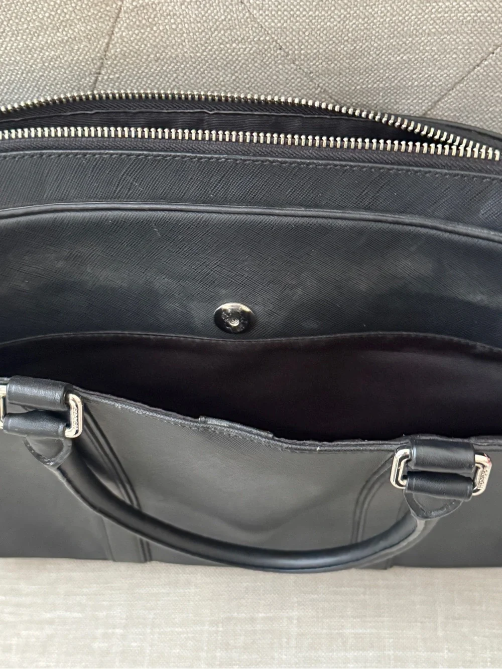 Coach Black Leather Laptop Briefcase Bag